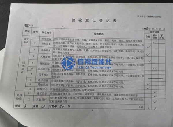 驗(yàn)收意見登記表